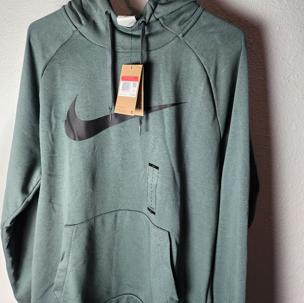 Nike Dark Green Hoodie with Black Logo
